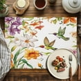 thumbnail image 3 of Watercolor Hummingbird Flowers Placemats Set of 2, Retro Floral Leaf Table Mats Washable Heat-Insulation Non-Slip Place Mats for Kitchen Dinner Table Indoor Outdoor Decor,13x19 Inch, 3 of 9