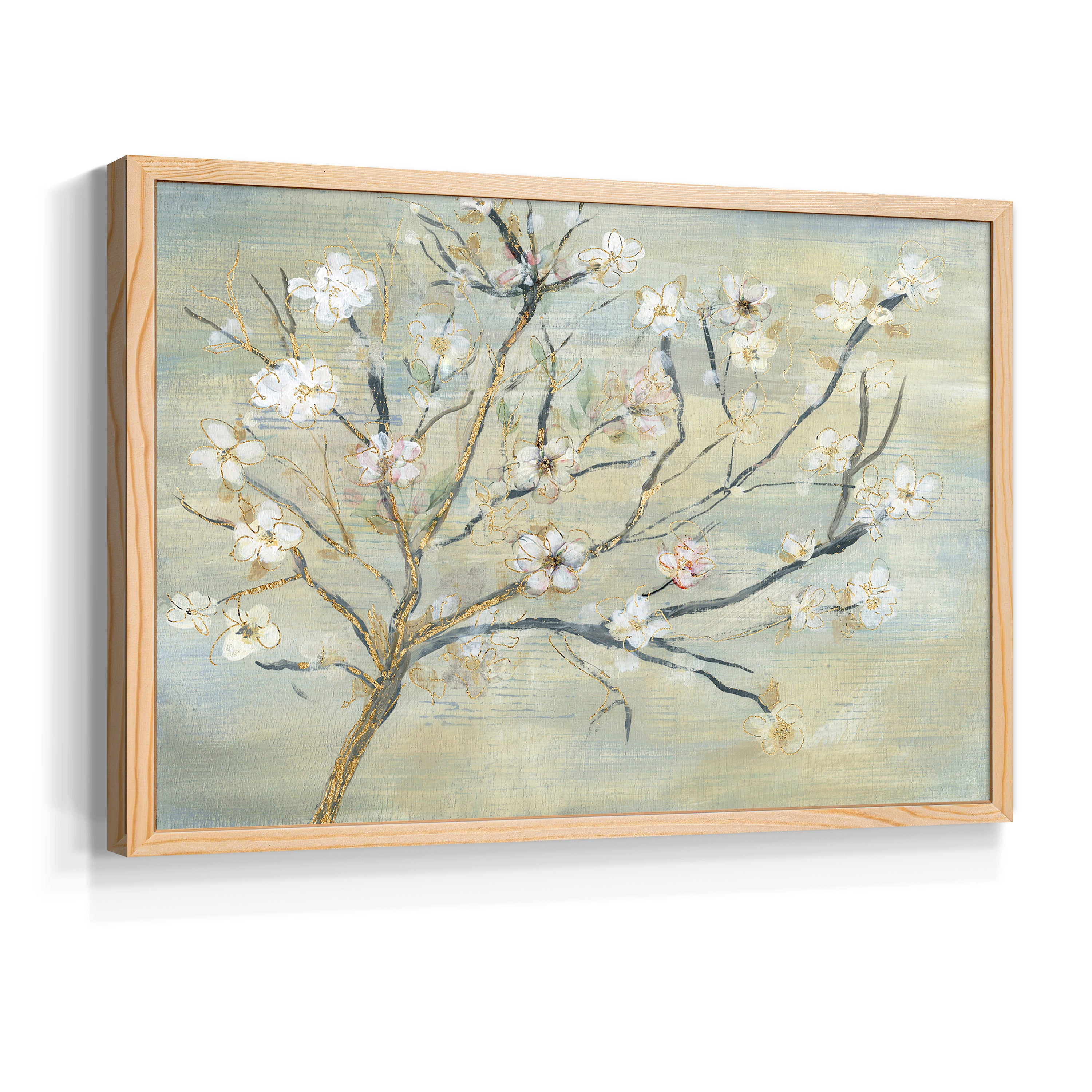 Blossoms & Spring Rain by Susan Jill - Restickable Framed Giclée Print