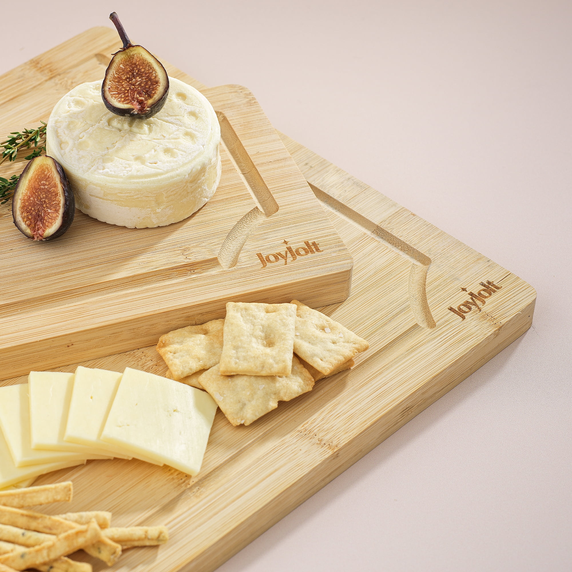 JoyJolt Bamboo Cutting Boards with Juice Grooves- Set of 3 Multi- Sized
