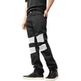 thumbnail image 2 of Ma Croix Mens Biker Jeans Slim Straight Fit Denim Distressed Zipper Pants, 2 of 7