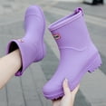 thumbnail image 4 of IUJSOY Women Rain Boots Insulated Lightweight Rubber Fashion Garden Shoes for Women Wide Calf, 4 of 9