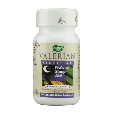 Natures Way Valériane Natural Sleep Aid Nighttime Comprimés - 50 Ea