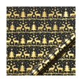 thumbnail image 2 of DAMAI 10 Pcs Christmas Wrapping Paper Roll Black Gold Reindeer and Tree Design Xmas Gift Wrap Reversible Vintage Christmas Wrapping Paper for Winter Holiday Party Celebration, 2 of 6