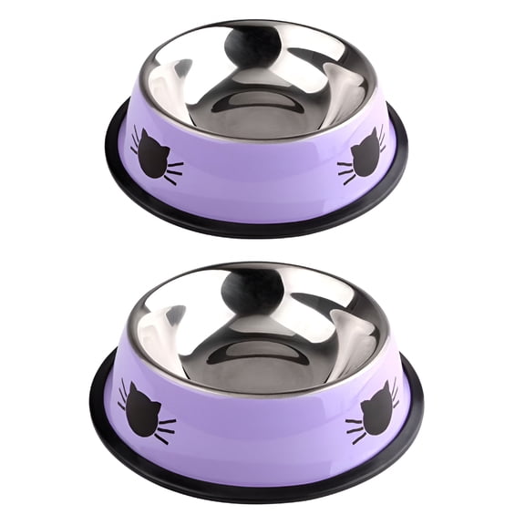 ACDANC No Spill Cat Bowls Water Food Stainless Steel Cats Bowl Dish for Kitty Feeding Stainless Steel Cat Bowls