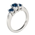 thumbnail image 3 of Mauli Jewels Engagement Rings for Women 0.50 Carat 3 Stone Blue Diamond Engagement Ring 4 Prong-Setting 14K White Gold, 3 of 6