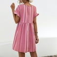 thumbnail image 7 of Women's Floral Printed Dress, Short Sleeve Midi Dress, Casual Summer Polyester Dress, 7 of 7