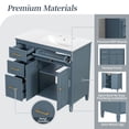 thumbnail image 6 of Christopher Knight Home 36" Bathroom Vanity with Ceramic Sink, Adjustable Shelf, Gray Blue, 6 of 11