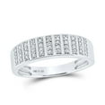 thumbnail image 2 of Sterling Silver His Hers Round Diamond Square Matching Wedding Set 5/8ctw, Womens Size: 5-10, Mens Size: 7-13, 2 of 3