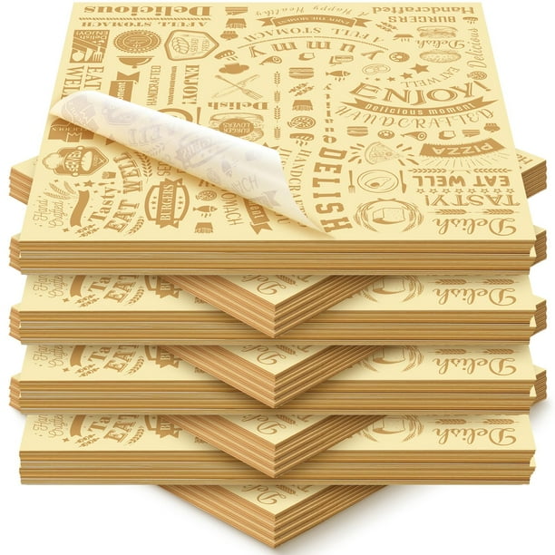 Hojas de papel encerado Outus 600 unidades, 30 x 30 cm, resistentes a la grasa