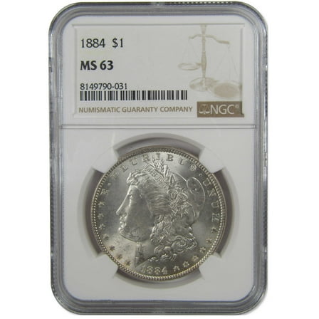 1884 Morgan Dollar MS 63 NGC Silver Uncirculated $1 Coin