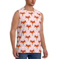 thumbnail image 2 of Fotbe cute fox pink Men's Camiseta sin Mangas Estampada para Hombres, Playera Casual para Gimnasio, Entrenamiento, Playa-X-Large, 2 of 7