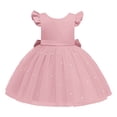 thumbnail image 5 of Girls Dresses Sleeveless Princess Pink V-Back with Big Bow Party Dress Graduation Dress Outfit 4T, 5 of 6