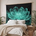 thumbnail image 3 of Teal Black Floral Tapestry for Bedroom Wall Hanging Tapestry, Modern Minimalist Ombre Botanical Ceiling Backdrop Tapestries Poster Blanket Wall Decor for Teens Room Living Room Dorm 39" x 59", 3 of 8