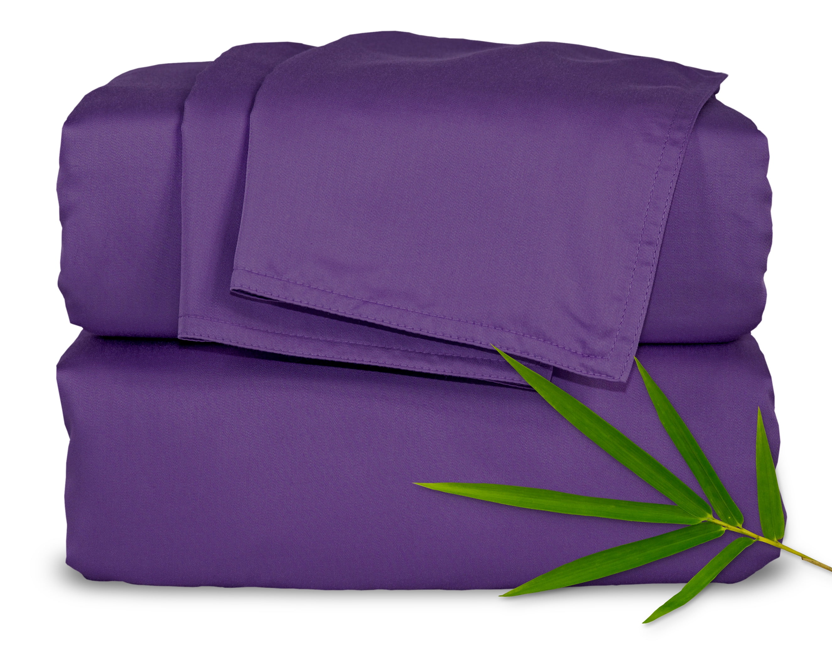 PURE BAMBOO Sheets Queen Size Bed Sheets 4 Piece Set, Genuine 100