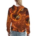 thumbnail image 7 of Picia Tennis Racket In Fire Pattern Casual Women's Hoodie, Hooded Sweatshirt with Kangaroo Pocket, Comfortable Pullover with Eye-catching Drawstrings-Small, 7 of 7