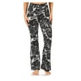 thumbnail image 3 of Chandly Women's Pants Flare High Waisted Casual Palazzo Bottoms, Black Paisley, L, 3 of 8