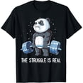 thumbnail image 1 of Panda The Struggle is Real Levantamiento de pesas Fitness Gym Funny Camiseta, 1 of 2