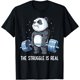 thumbnail image 1 of Panda The Struggle is Real Levantamiento de pesas Fitness Gym Funny Camiseta, 1 of 2