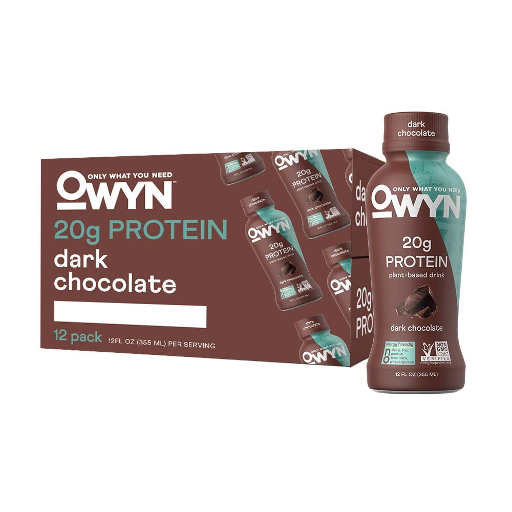 OWYN, Vegan Protein Shake, Dark Chocolate, 12 Fl Oz (Pack of 12), 100