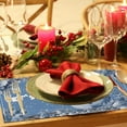 thumbnail image 5 of Puntoco Liquidación de suministros de cocina, tapete para comida navideña, mantel de lino blanco con estampado de muñeco de nieve de color sólido, tapete aislante para decoración navideña de resta, 5 of 5