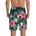 thumbnail image 3 of Daiia Green Tropical Leaves Mens Woven Stretch Pajama Short,Short Pajama Pants-Small, 3 of 9