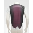 thumbnail image 6 of Yartina Mens Fake Two-Piece 3D Print T-Shirt Round Neck Short Sleeve T-Shirt Burgundy 4XL, 6 of 7