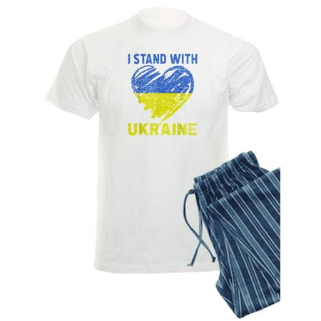 

CafePress - Ukrainian Lover I Stand With Ukraine Heart Pajamas - Men s Light Pajamas