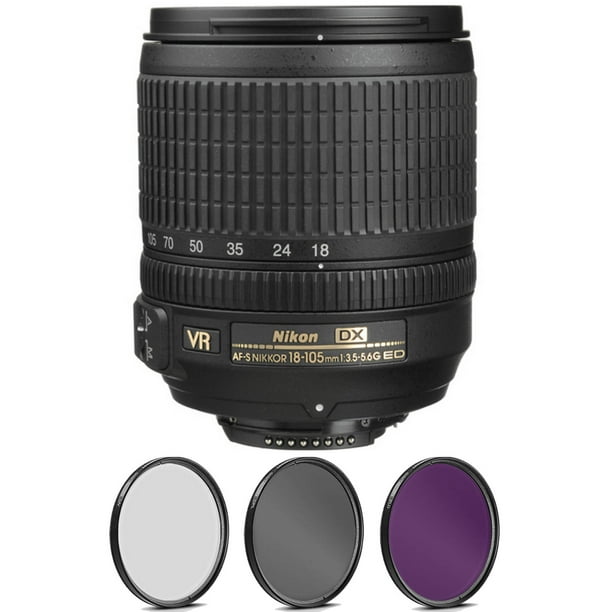 Nikon Af S Dx Nikkor 18 105mm F 3 5 5 6g Ed Vr Lens With Pro Filter Certified Refurbished Walmart Com Walmart Com