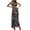 Navy, variant on Fesfesfes Women Dress Bohemian Beach Camis Sleeveless V-neck Halter Backless Elasty Long Dress Tops on