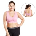 thumbnail image 2 of Sujetador deportivo de doble capa sin costuras de gran tamaño sin aro de acero ropa interior ajustable de yoga sin costuras para mujer, 2 of 5