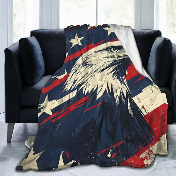 American Eagle Throw Blanket Ultra Soft Cozy Decorative Flannel Blankets for Home Bed Couch Chair Travel 50x40
