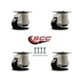 thumbnail image 2 of Nylon Swvl TP Light Duty Floor Leveling Caster Set 4 w/1.97" Diameter BLK Wheels, 2 of 2