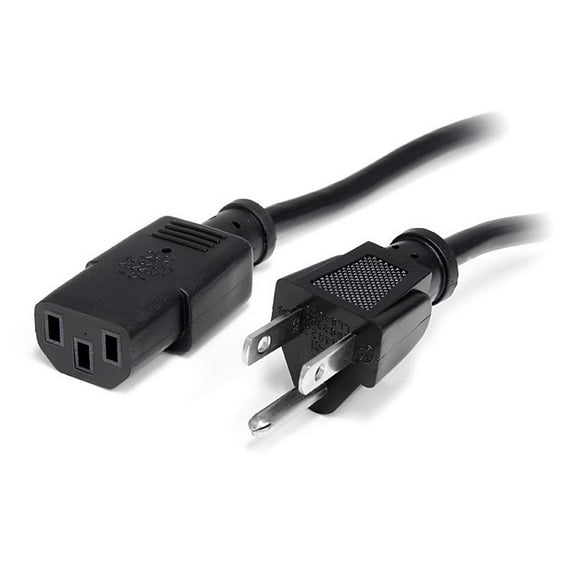 StarTech.com PXT101_10 10 ft Standard Computer Power Cord - NEMA 5-15P to C13 - 10ft NEMA 5-15P to IEC 320 C13 Power Cable