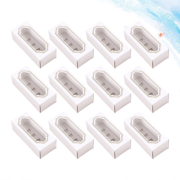 White Paper Macaron Boxes with Clear Window, 5 Cavities for , Desserts, and Storage Use, Ideal for Party and Packaging