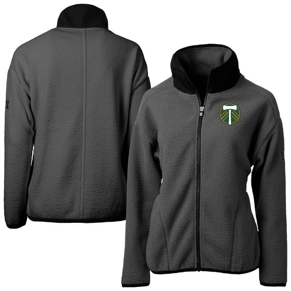 Women's Cutter & Buck Gray Portland Timbers Cascade Eco Fleece Full-Zip Jacket