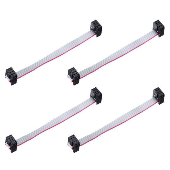 4 Pcs IDC Flat Ribbon Cable, 2.54mm Pitch 7.5mm Width 10cm Long 6 Pin FC to FC Flat Ribbon Connector Jumper Wire for PC