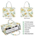 thumbnail image 2 of Large Capacity Tote Bag,Yellow Lemon Flowers White Pattern Handbag Fashion Luxury Tote Bag,15.7"x13"x 5.1" Inches,Laptop Compatible, 2 of 6