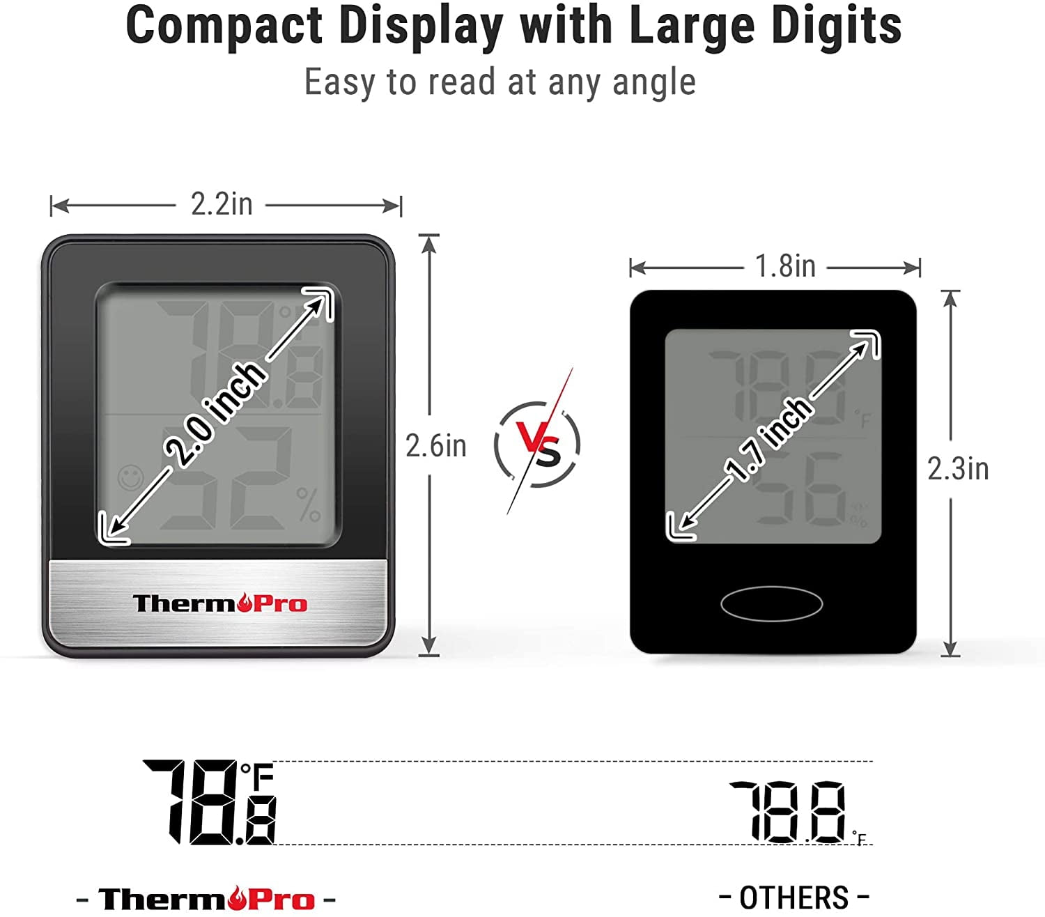 2pcs ThermoPro TP49BW Thermometer Hygrometer Digital Temperature