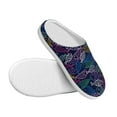thumbnail image 3 of Daiia Cute Line Fish Print Women’s Fuzzy Slippers Memory Foam Lightweight House Shoes Cozy Loafer Flannel House Shoes-46/47, 3 of 7