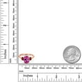 thumbnail image 6 of Gem Stone King 3.99 Ct Oval Pink Created Sapphire Red Garnet 18K Rose Gold Plated Silver Ring (Size 5), 6 of 6