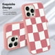 thumbnail image 3 of Funda de teléfono KANGHAR para iPhone 15 Pro Max a cuadros rosa, 3 of 6