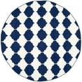 thumbnail image 4 of SAFAVIEH Dhurrie Warren Geometric Moroccan Wool Runner Rug, Navy/Ivory, 2'6" x 7', 4 of 10