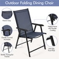 thumbnail image 5 of Topeakmart Outdoor Folding Dining Chairs with High Backrest and Armrests, Set of 2, Navy Blue, 5 of 7