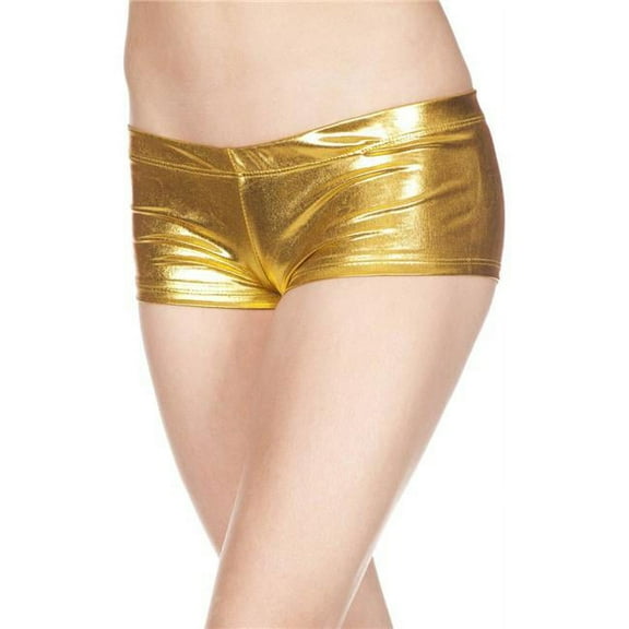 Music Legs Women's 140-GOLD Metallic Mini Booty Shorts - Gold