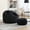 Black, variant on Chenille Upholstered Round Lazy Cozy Bean Bag Chair with Ottoman-Gray