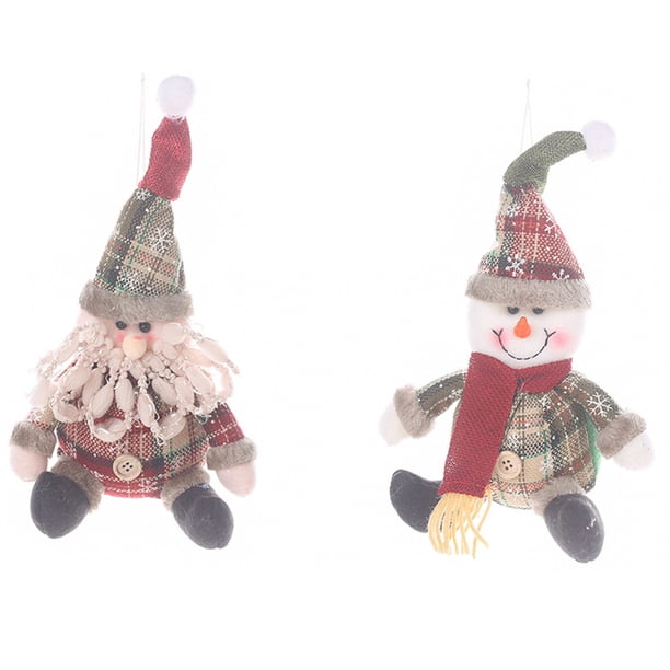 Colgante de muñeco de peluche para decoración navideña del hogar, niño y niña