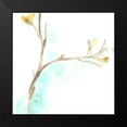 thumbnail image 2 of Vess, June Erica 20x20 Black Modern Framed Museum Art Print Titled - Teal and Ochre Ginko IV, 2 of 5