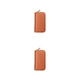 thumbnail image 2 of QualitChoice 1/2/3/5 Leather Key Case Card Holder for Zipper Purse Universal Holder Organizer Vintage Premium Multifunctional Unisex Purses Light Brown 2PCS, 2 of 6