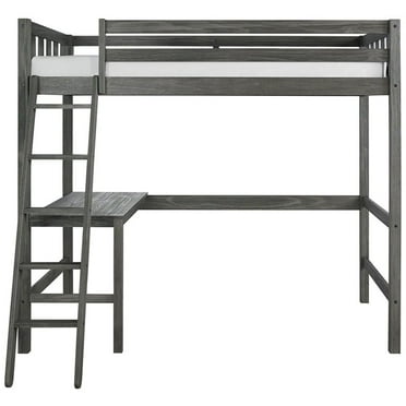 Dorel Living Da6580w Dhp Harlan Twin Size Loft Bed With Desk And Ladder White Walmart Com