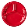 thumbnail image 3 of (2 pack) Great Value Everyday Disposable Plastic Compartment Plate, Red, 10.25", 25 Count, 3 of 8